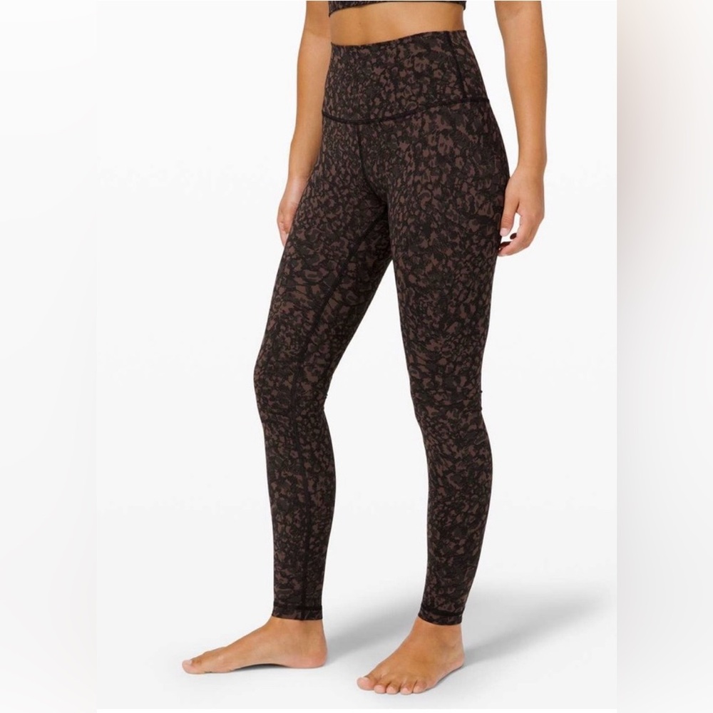 Lululemon Wunder Under Luxtreme High Rise Legging Wild Thing Brown Camo Size 2